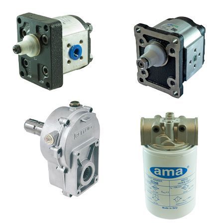 Quattro diversi tipi di pompe e un filtro che dice ama