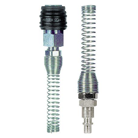 Un primo piano di un tubo con una molla attaccata