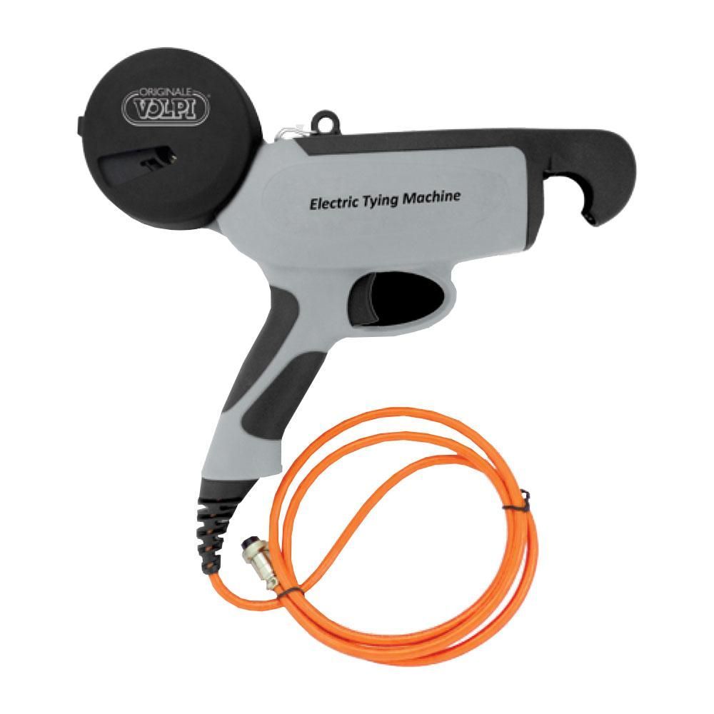 Una macchina elettrica per legare con un cavo attaccato ad essa