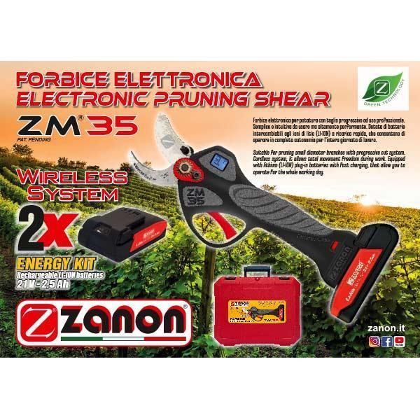 Una forbici elettronica cesoia elettronica zm35 sistema wireless 2x kit energia