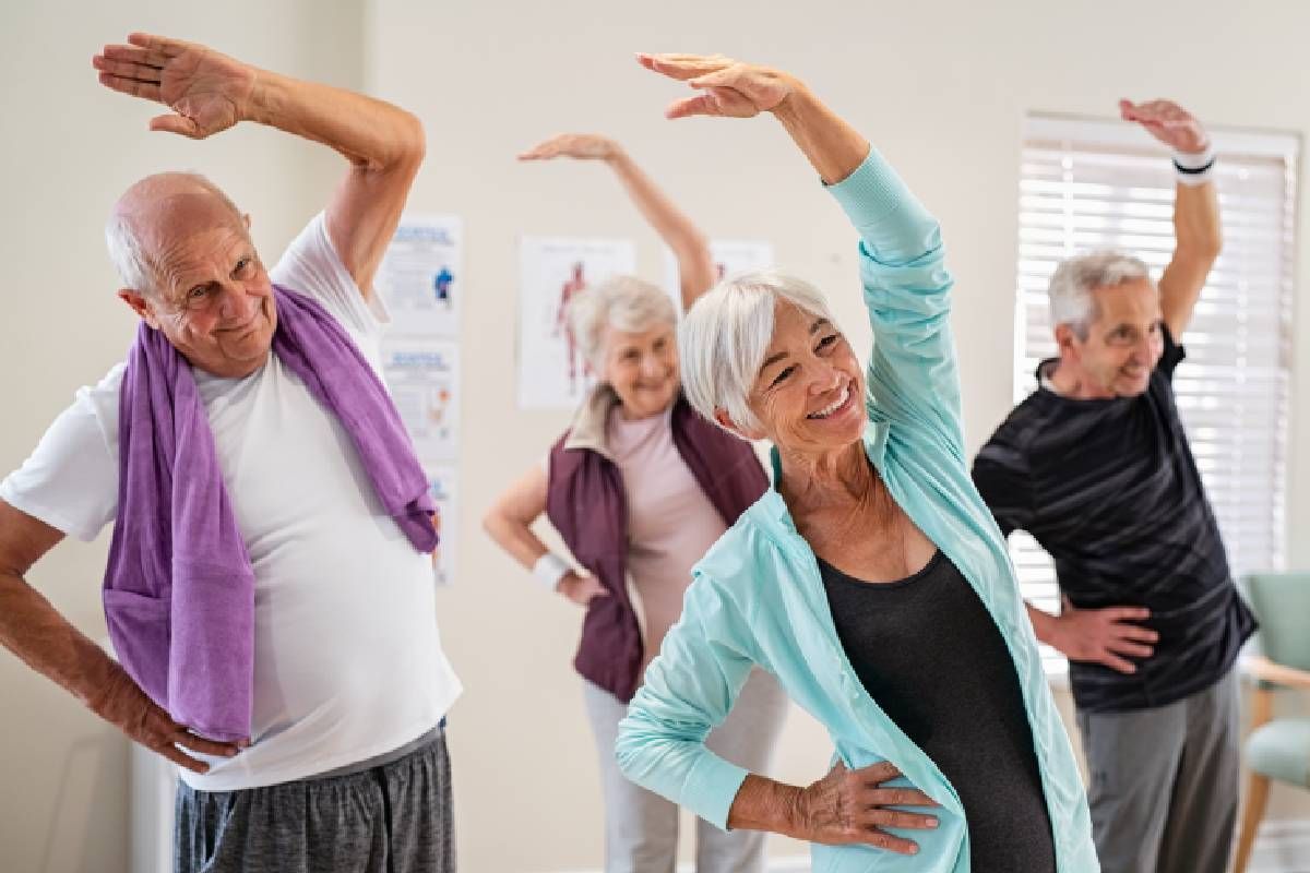 Senior couples exercising at independent senior living near Lexington, Kentucky (KY)