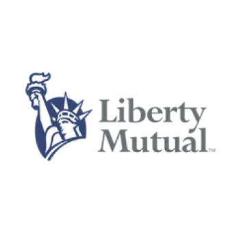 The logo for liberty mutual shows the statue of liberty holding a torch.
