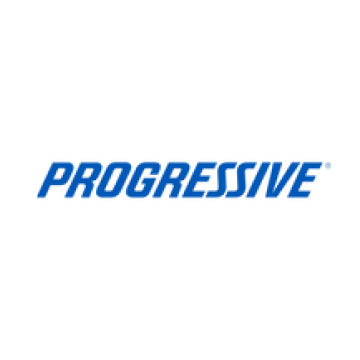 The progressive logo is blue and white on a white background.