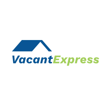A vacant express logo with a blue roof