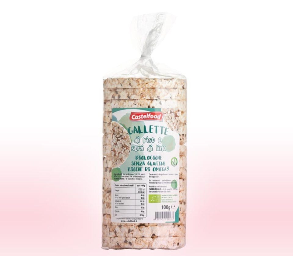 gallette di riso senza glutine a San Giorgio delle Pertiche con semi di lino biologiche