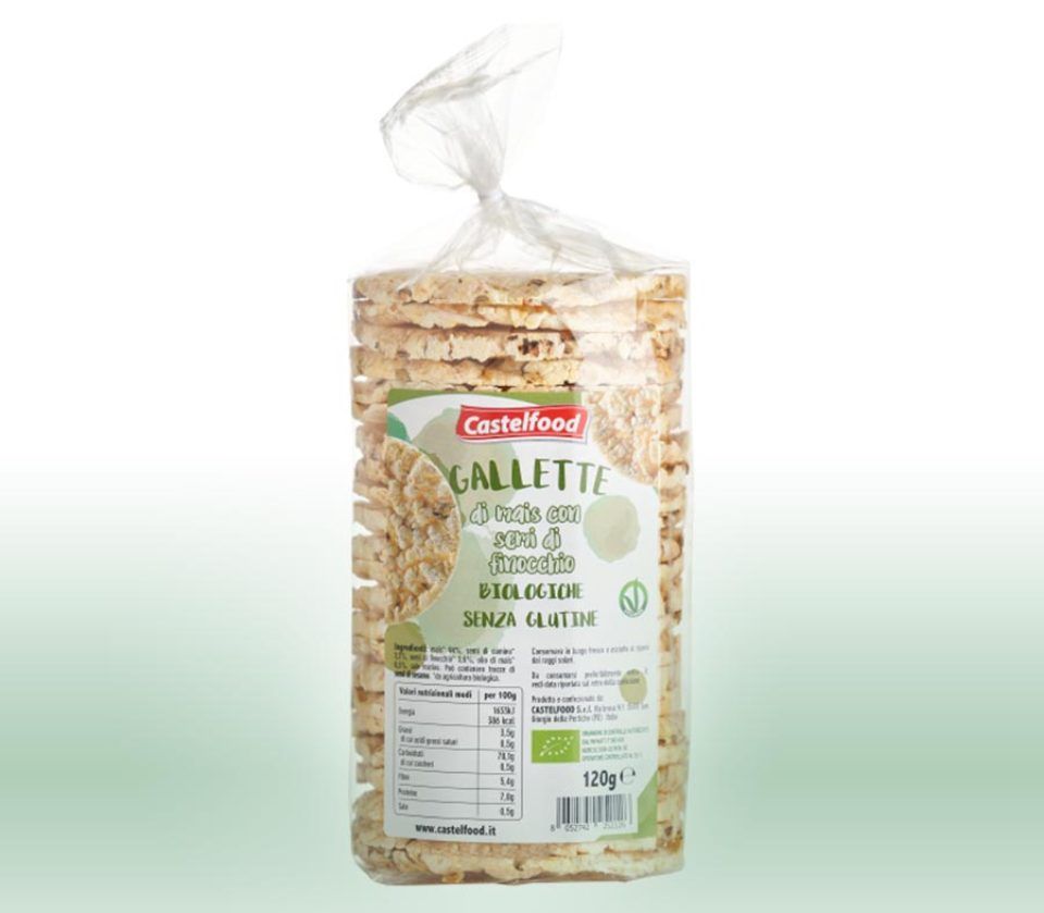 produzione di gallette di mais a San Giorgio delle Pertiche con semi di finocchio