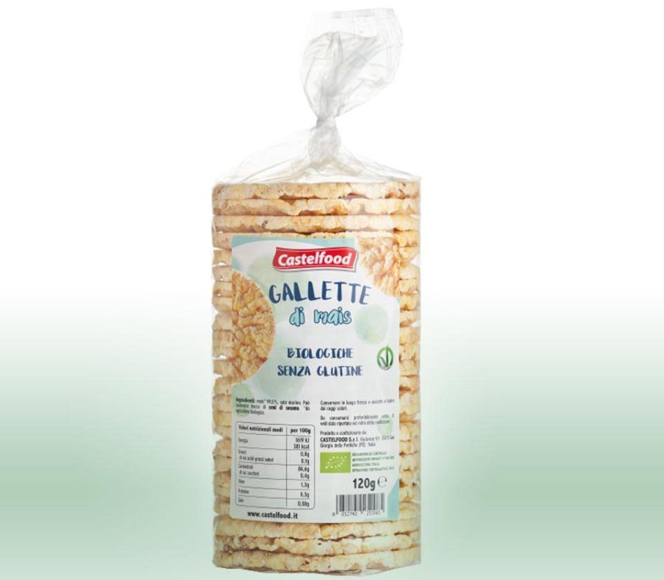 produzione di gallette di mais a San Giorgio delle Pertiche senza glutine biologiche