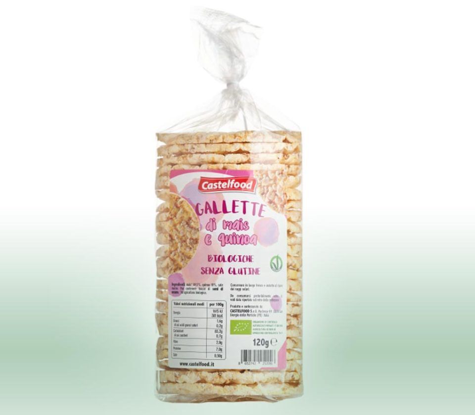 produzione di gallette di mais a San Giorgio delle Pertiche con quinoa