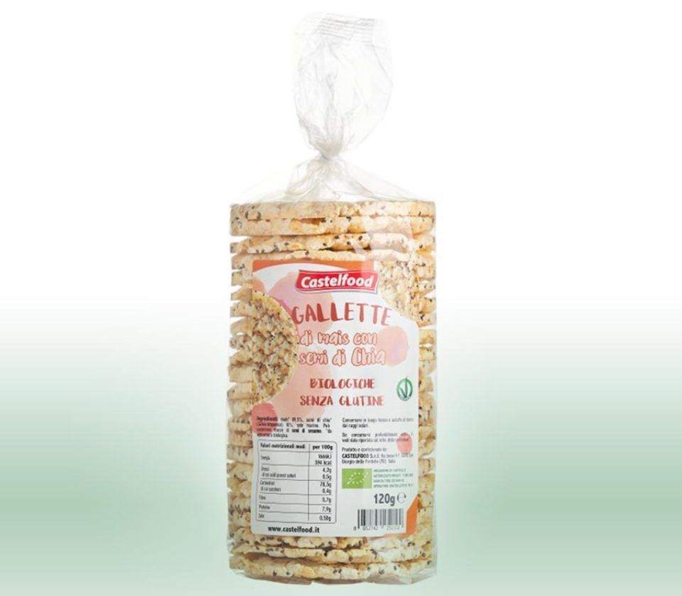 produzione di gallette di mais a San Giorgio delle Pertiche con semi di chia