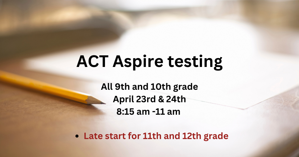 A pencil is sitting on top of a piece of paper that says act aspire testing