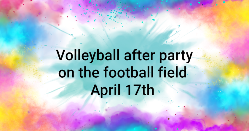 A colorful, abstract watercolor background with text: 