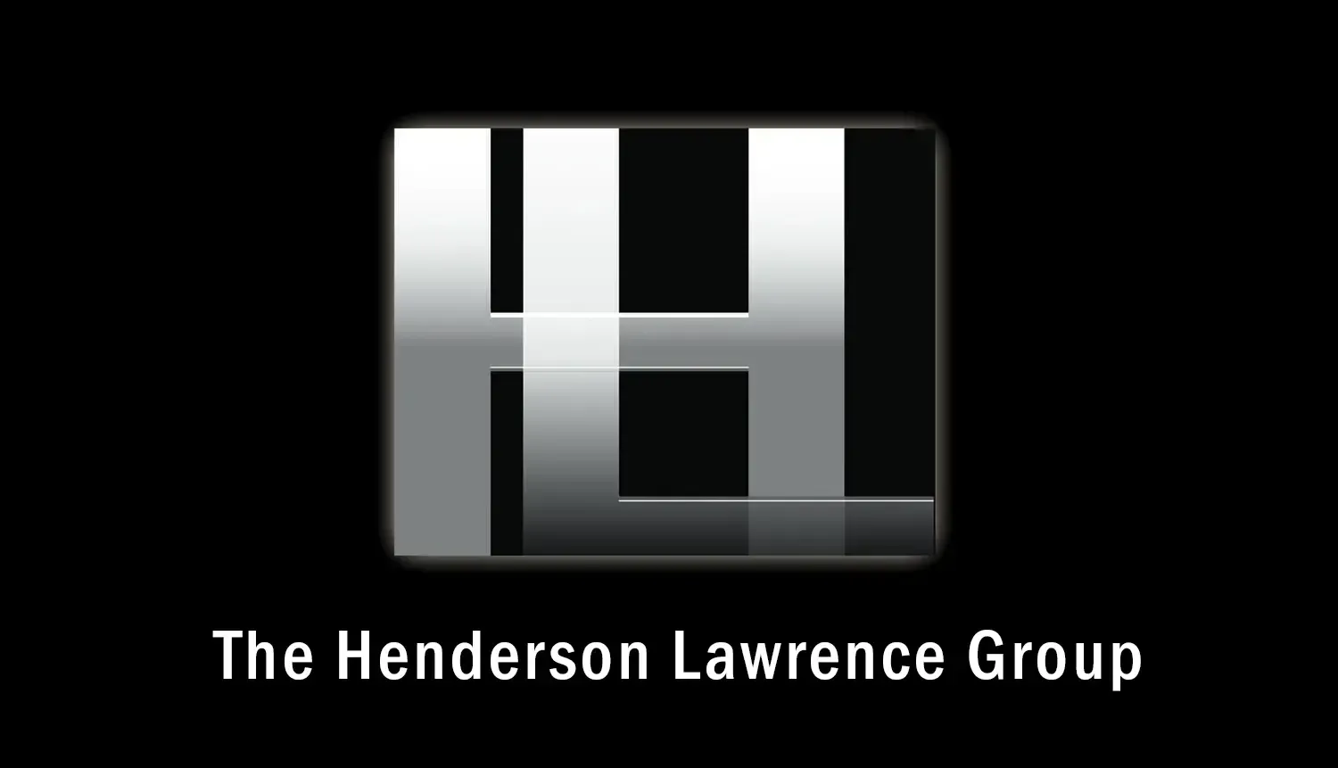 The henderson lawrence group logo on a black background