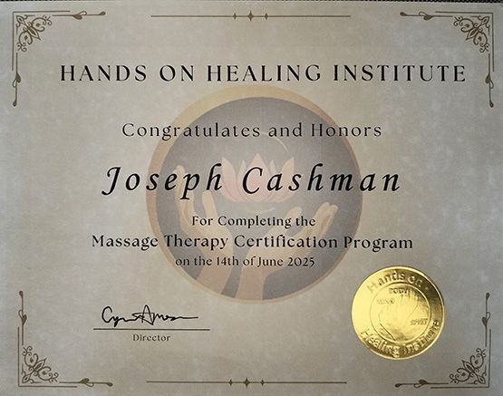 A certificate of training for level one instructor joseph r. cashman