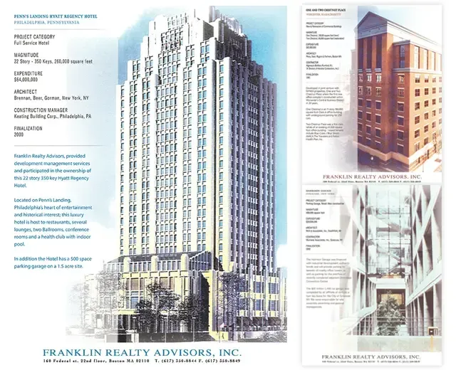 An advertisement for franklin realty advisors inc.