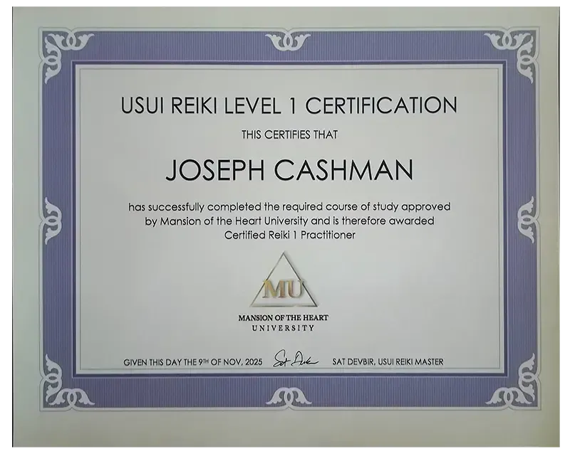 Certificate of Completion for Therapeutic Massage Training in Swedish and Deep Tissue Massage, emphasizing specialized skills and techniques for effective bodywork therapy.