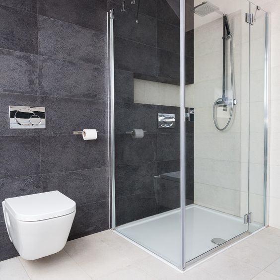 Une salle de bain avec WC et douche à l'italienne