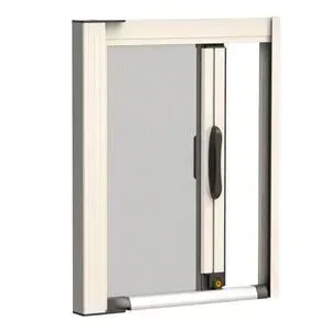 Zanzariera laterale a molla con bottoni antivento rete elettrosaldata e guida bassa arrotondata