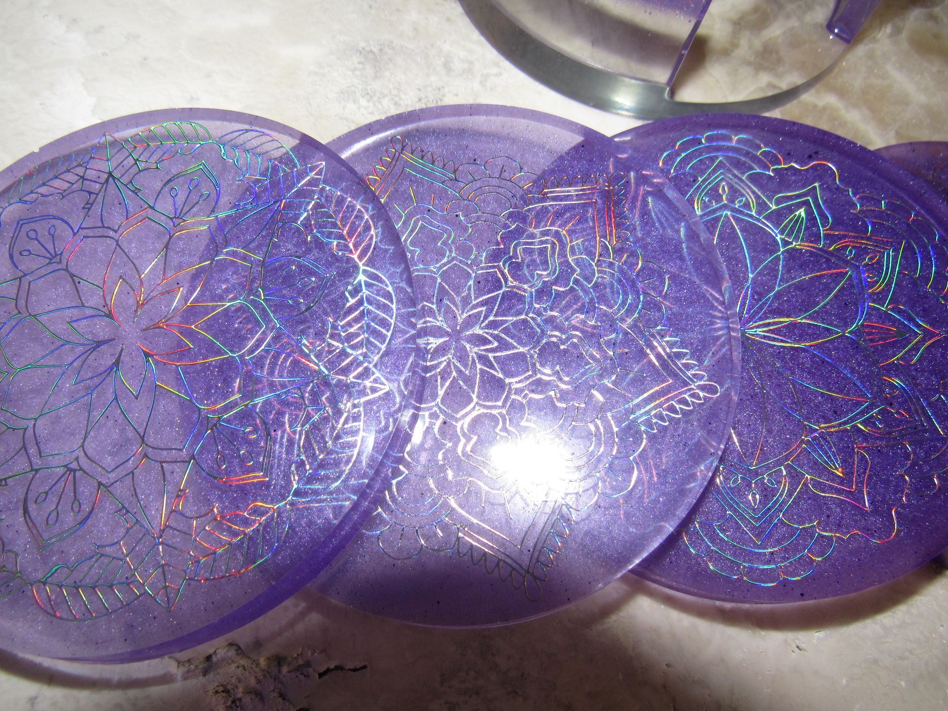 Purple Datura Wonderland Series Coasters - 5 piece set