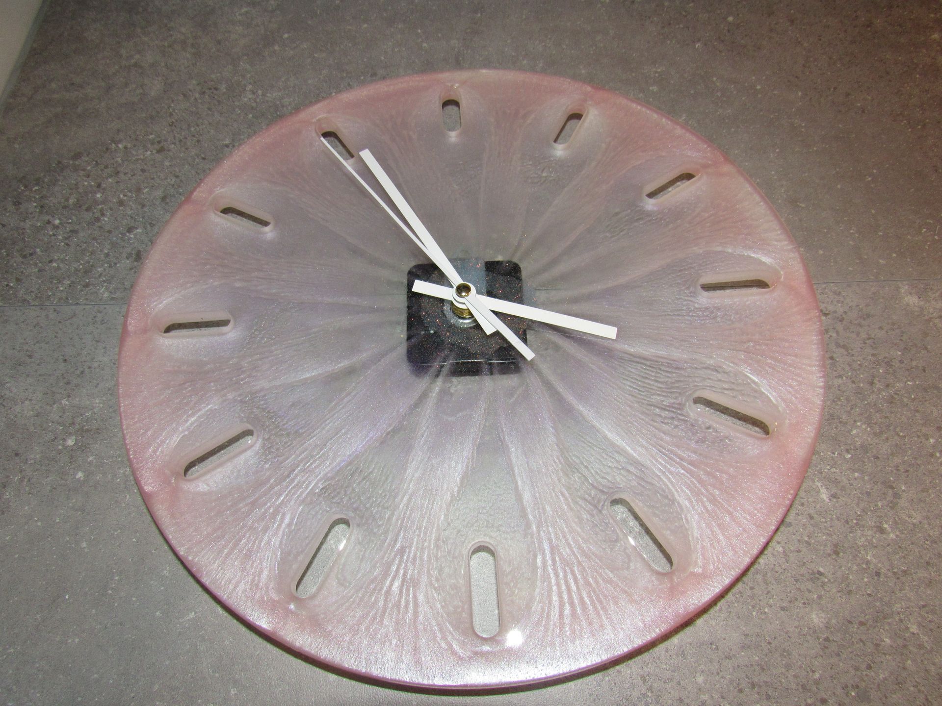 Pink Resin Wall Clock - 13 inches