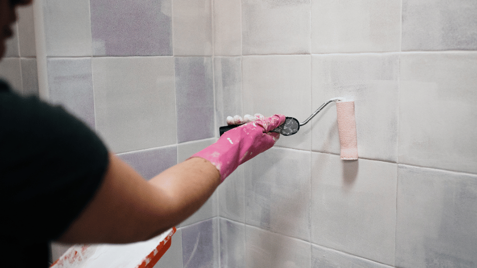 Person Painting Bathroom Tile