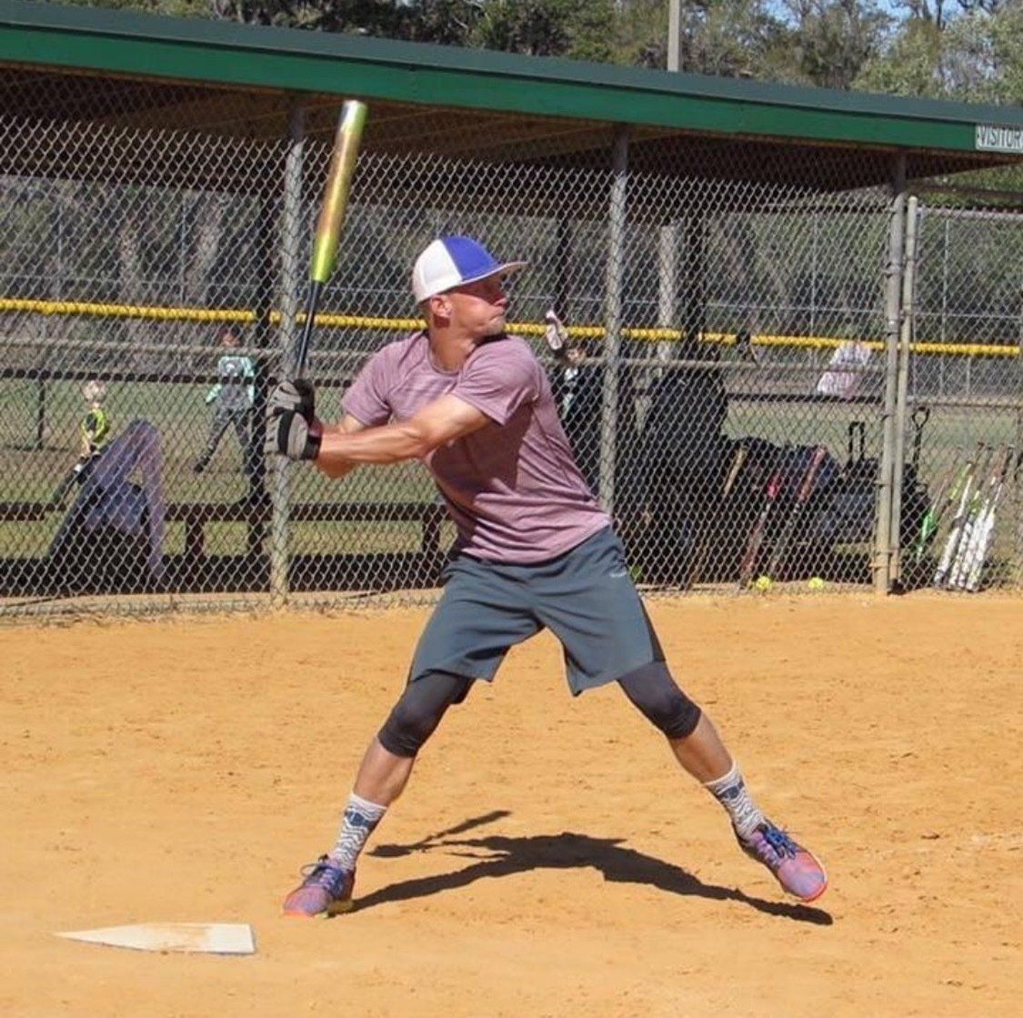 Batter in ready stance