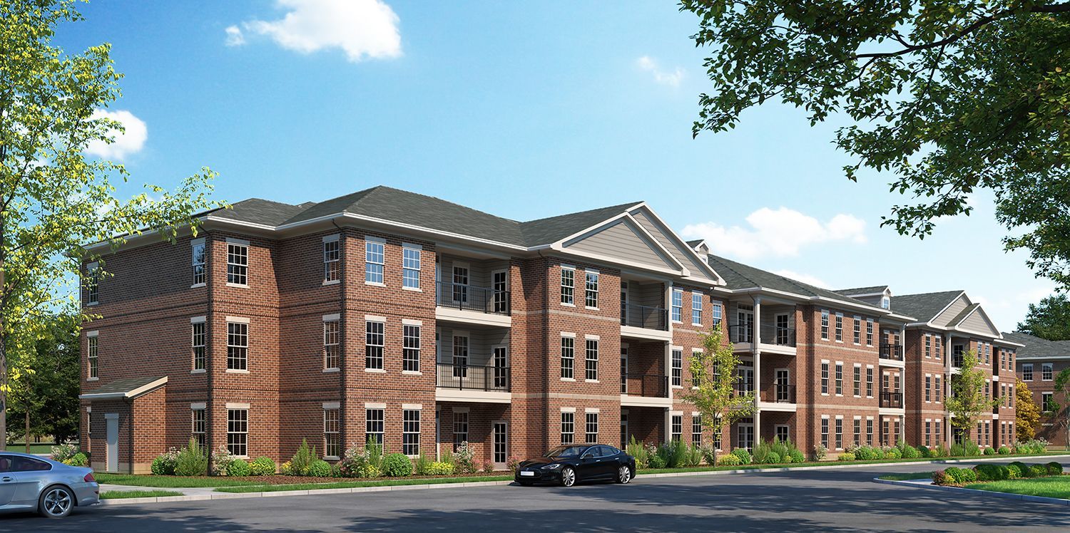 apartment buildings at Woods of West Carmel in Zionsville, IN.