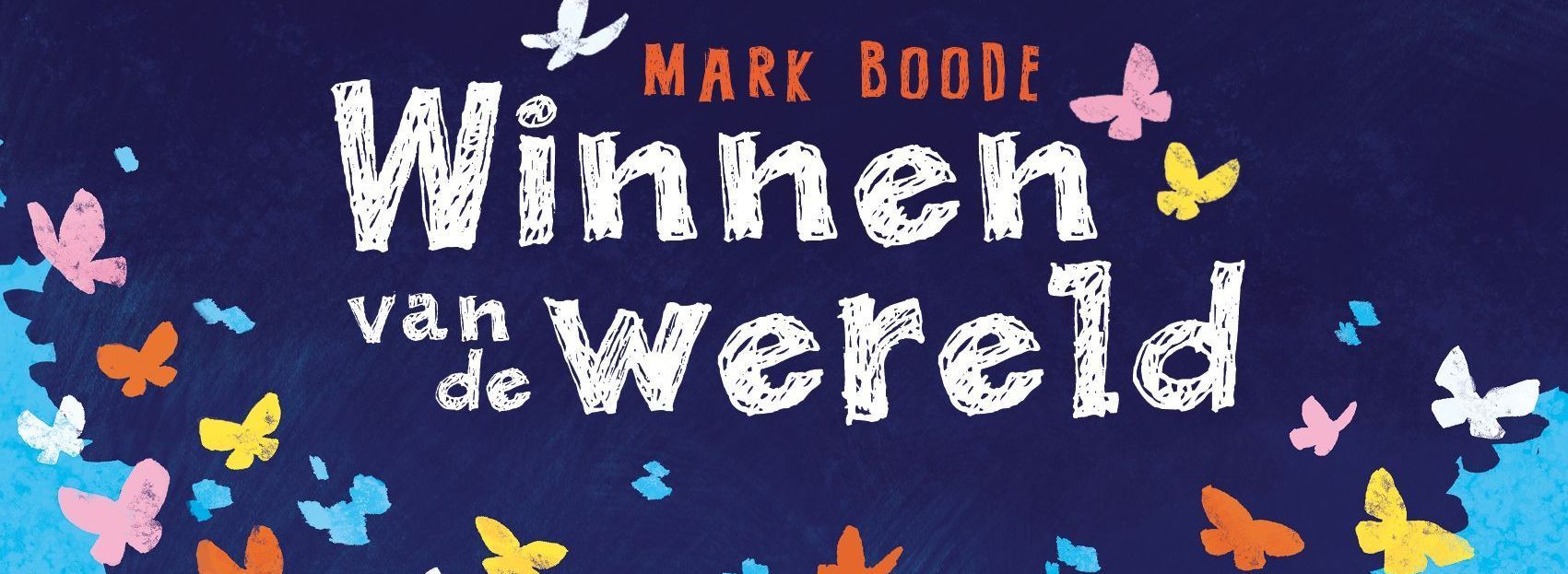 Blauwe banner met witte Nederlandse tekst 