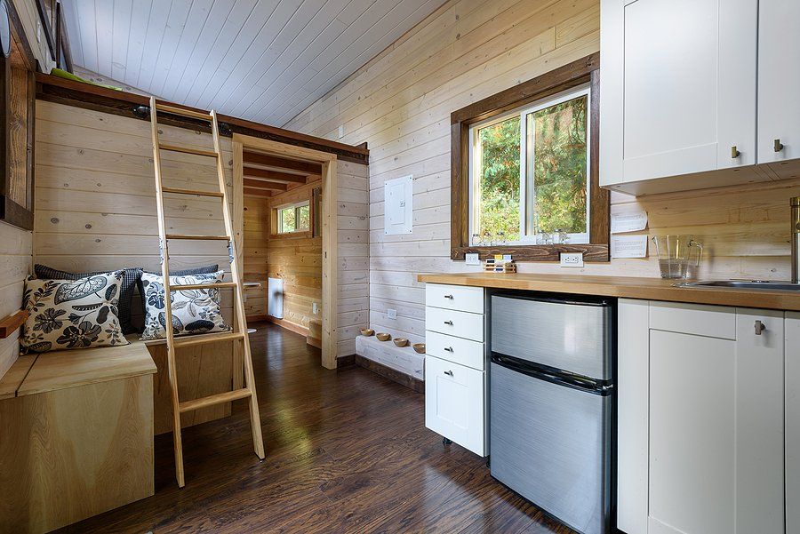 pillows below the ladder