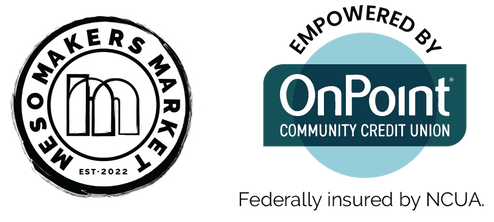 Two logos for makers market and onpoint community credit union