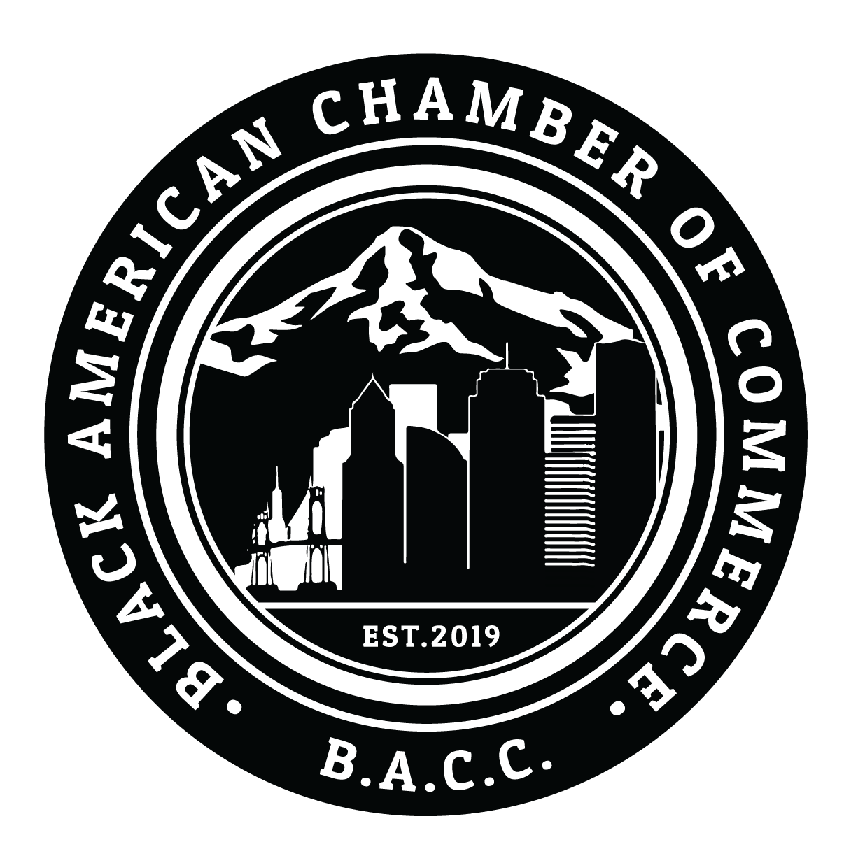 The logo for the black american chamber of commerce b.a.c.c.