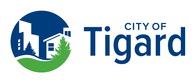The logo for the city of tigard is blue and green.