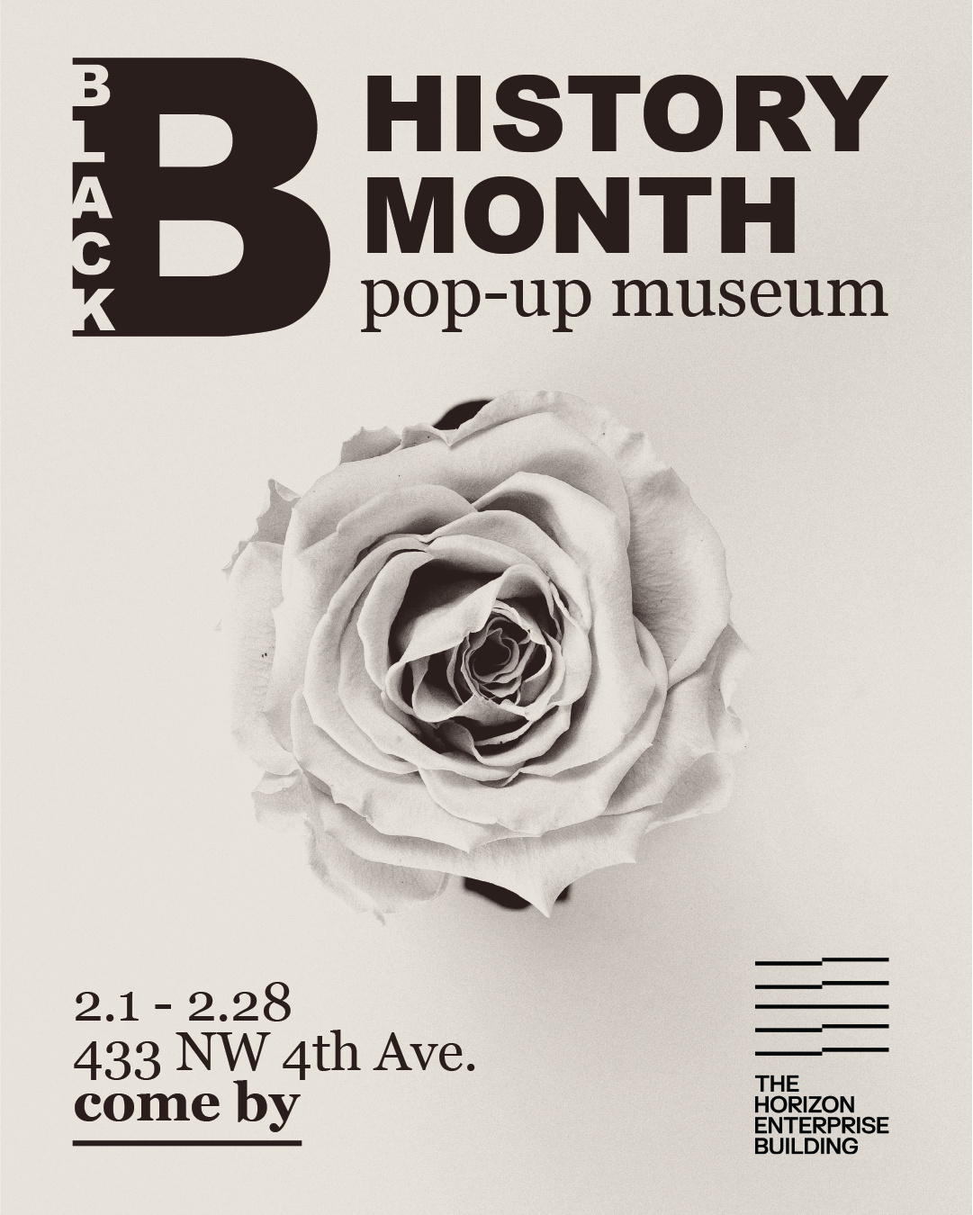 A poster for black history month pop-up museum