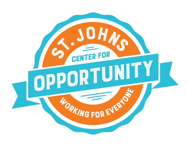 A logo for st. john 's center for opportunity