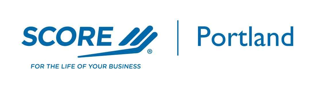 The logo for score portland for the life of your business