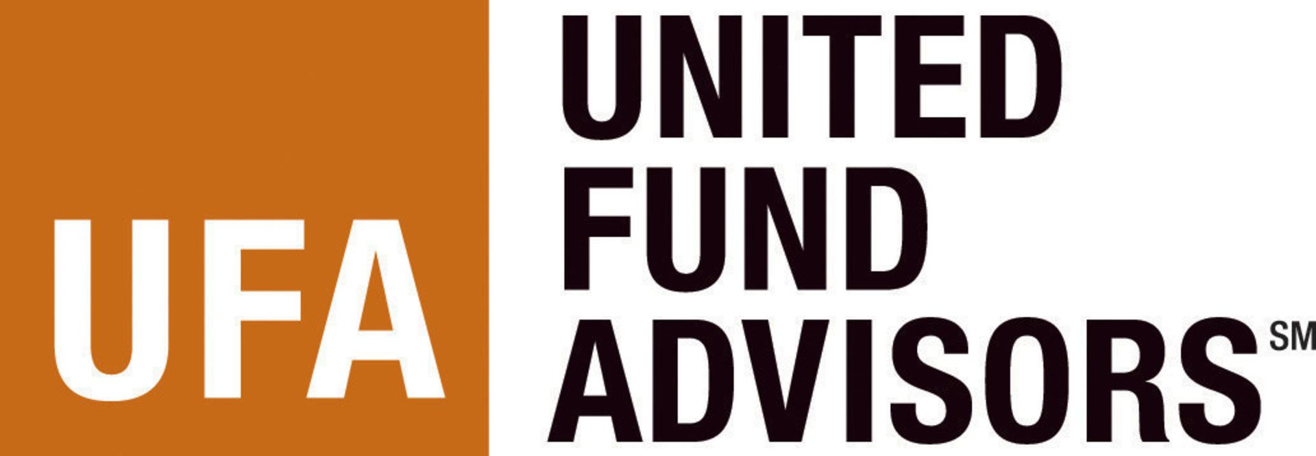 The logo for united fund advisors is brown and white