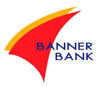 A banner bank logo with a red , yellow and blue triangle on a white background.