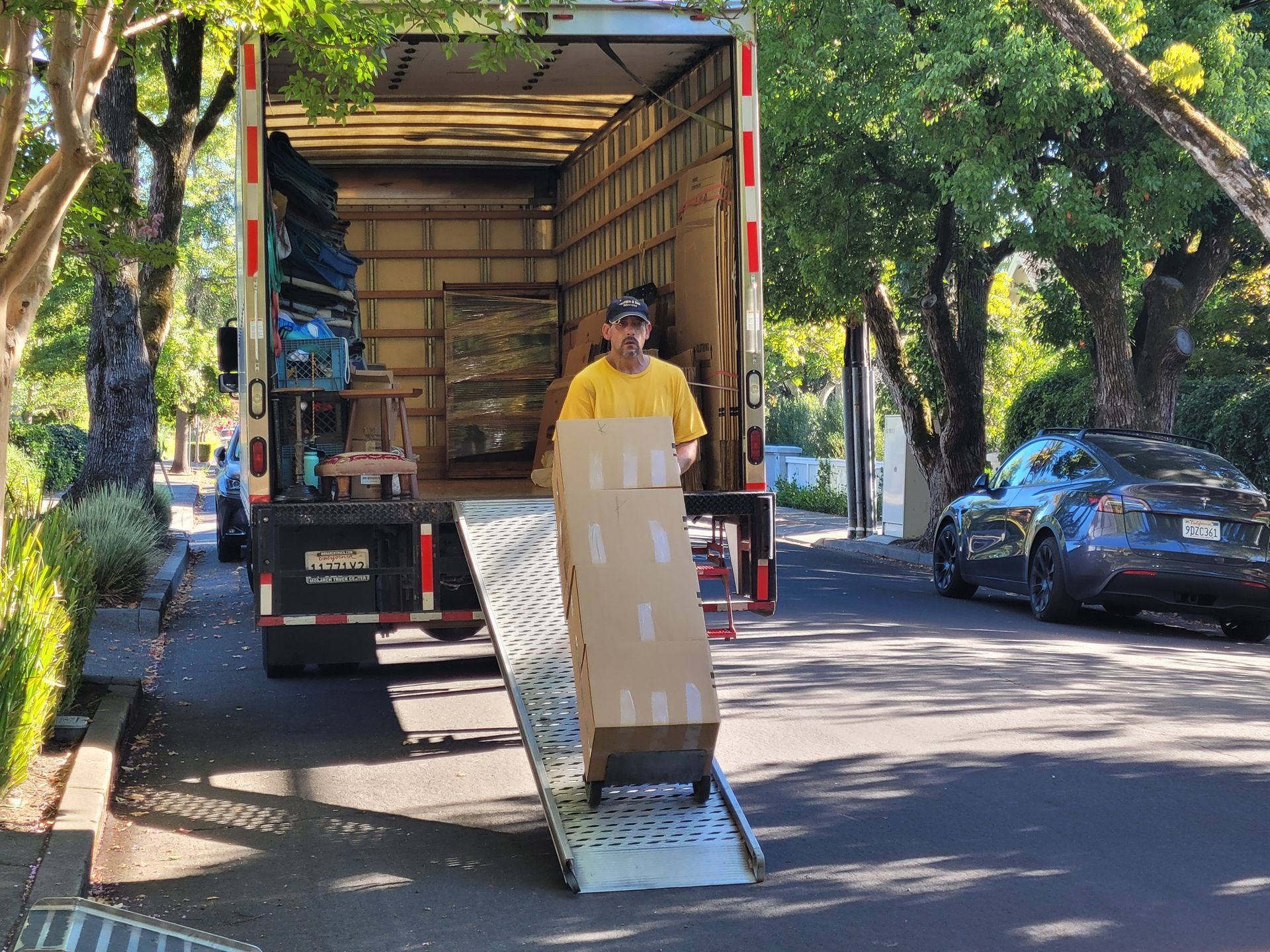 Loading the packed boxes