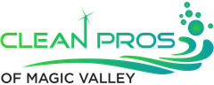 Clean Pros of Magic Valley logo with green text, swoosh, and stylized person icon