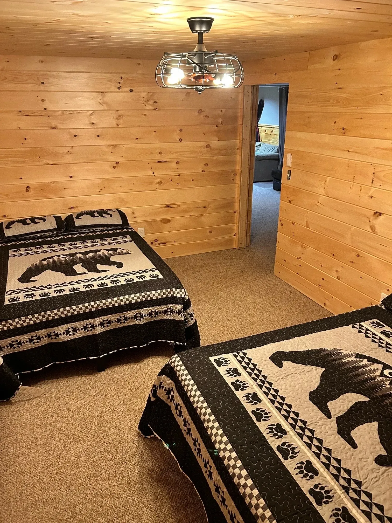 One of the bedrooms in the sporting camp