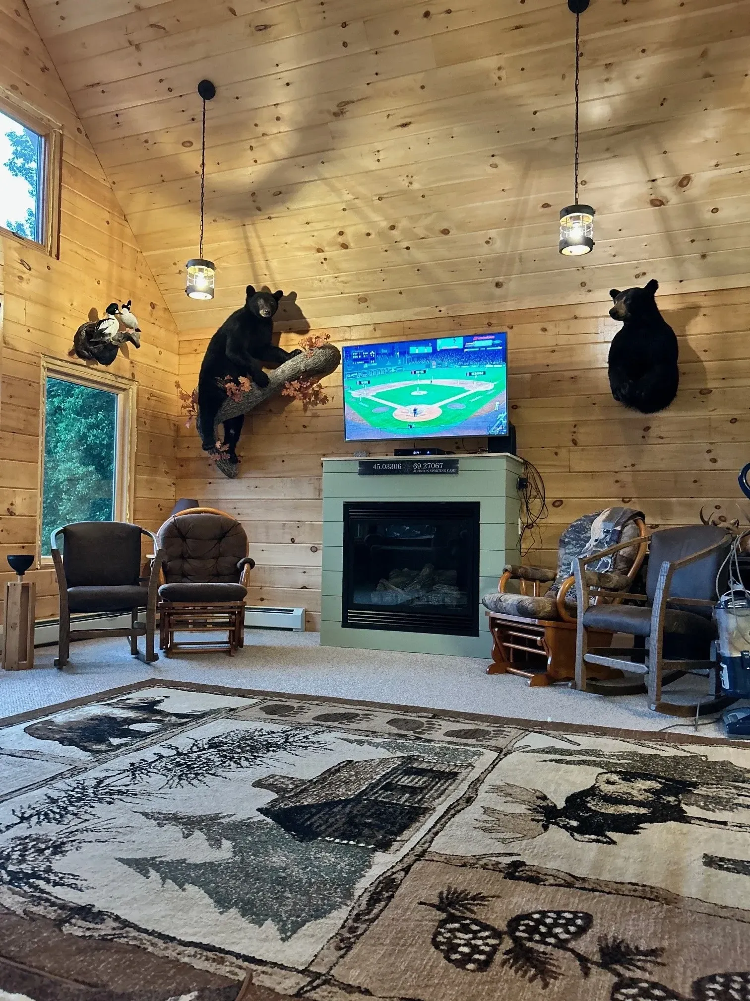 Living room in sporting camp