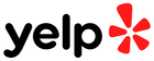 A yelp logo with a red star in the middle