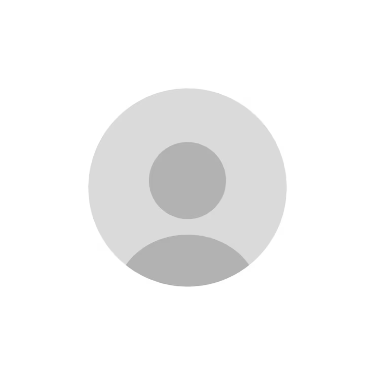 Gray silhouette of a person inside a gray circle, profile view.