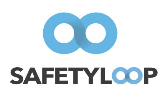 SafetyLoop logo: Light blue infinity symbol above
