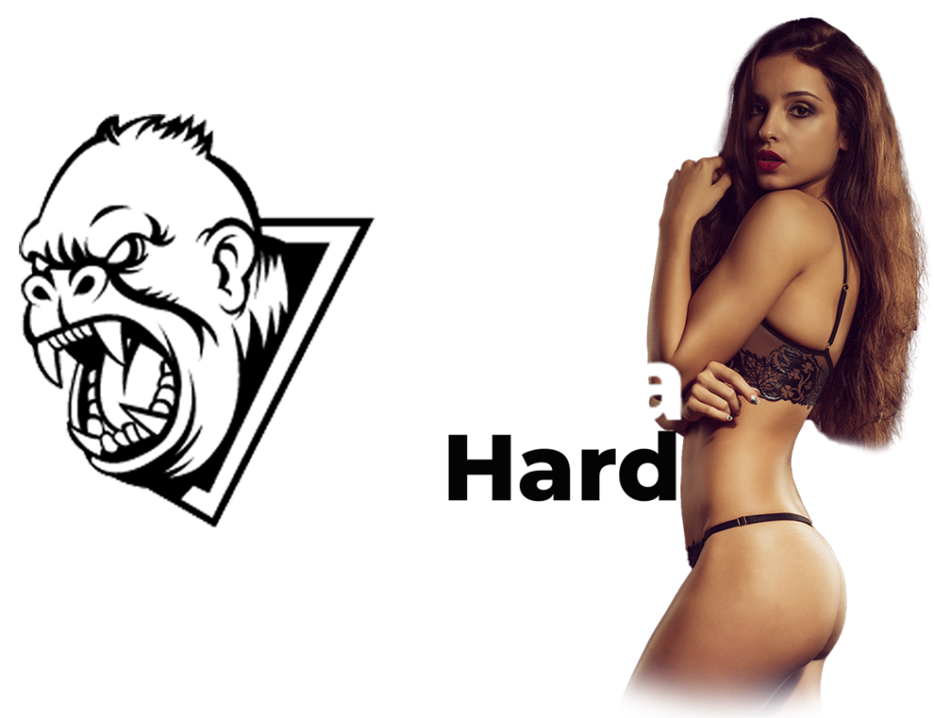 Gorilla Hard logo and woman in sexy lingerie.
