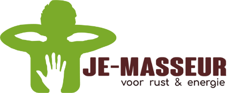 je masseur logo met de bedrijfsnaam ernaast