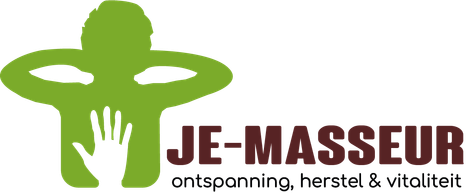 je masseur logo met de bedrijfsnaam ernaast