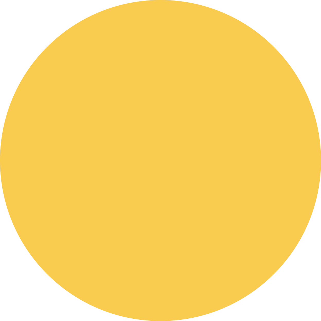 Um círculo amarelo está em um fundo branco.