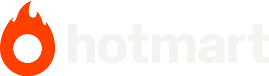 Um logotipo para hotmart com uma chama no meio.