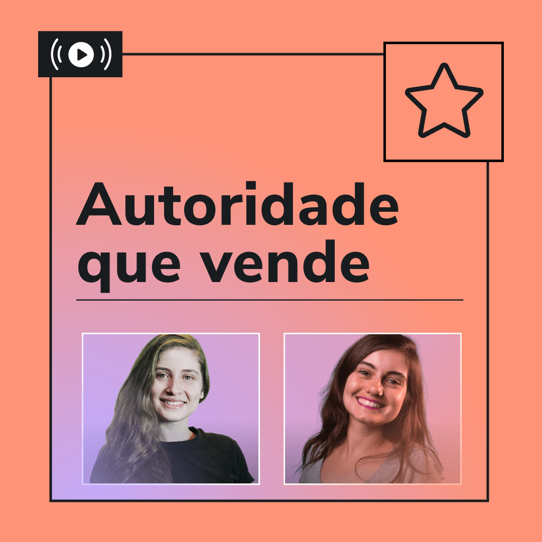 Um cartaz com duas mulheres e as palavras autoridade que vende