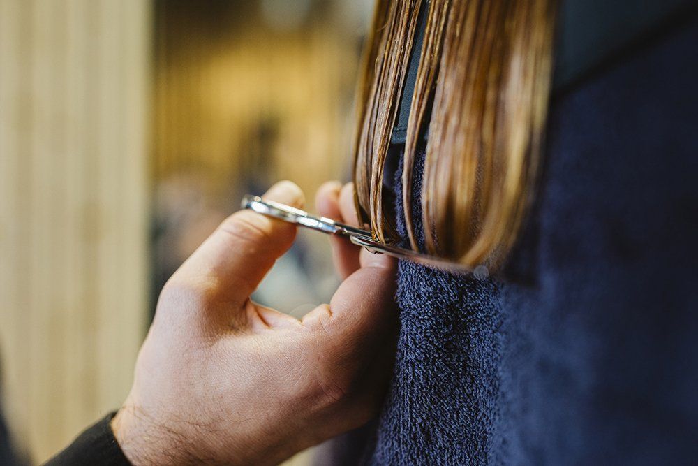 Hairdresser Cutting a Woman's Hair | Cheyenne, WY | City Barbers & Stylists